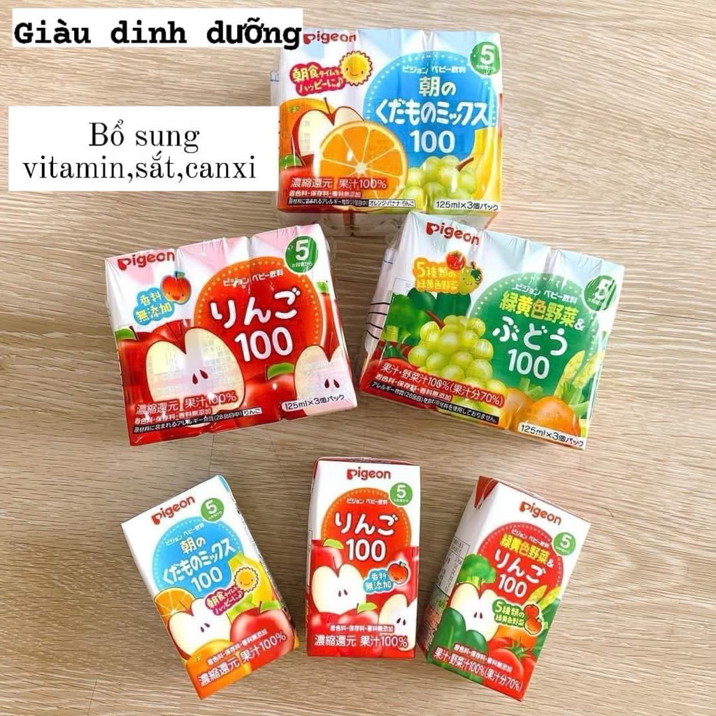 Nước trái cây cho bé Pigeon Nhật Bản, Nước ép hoa quả cho bé từ 5 tháng tuổi