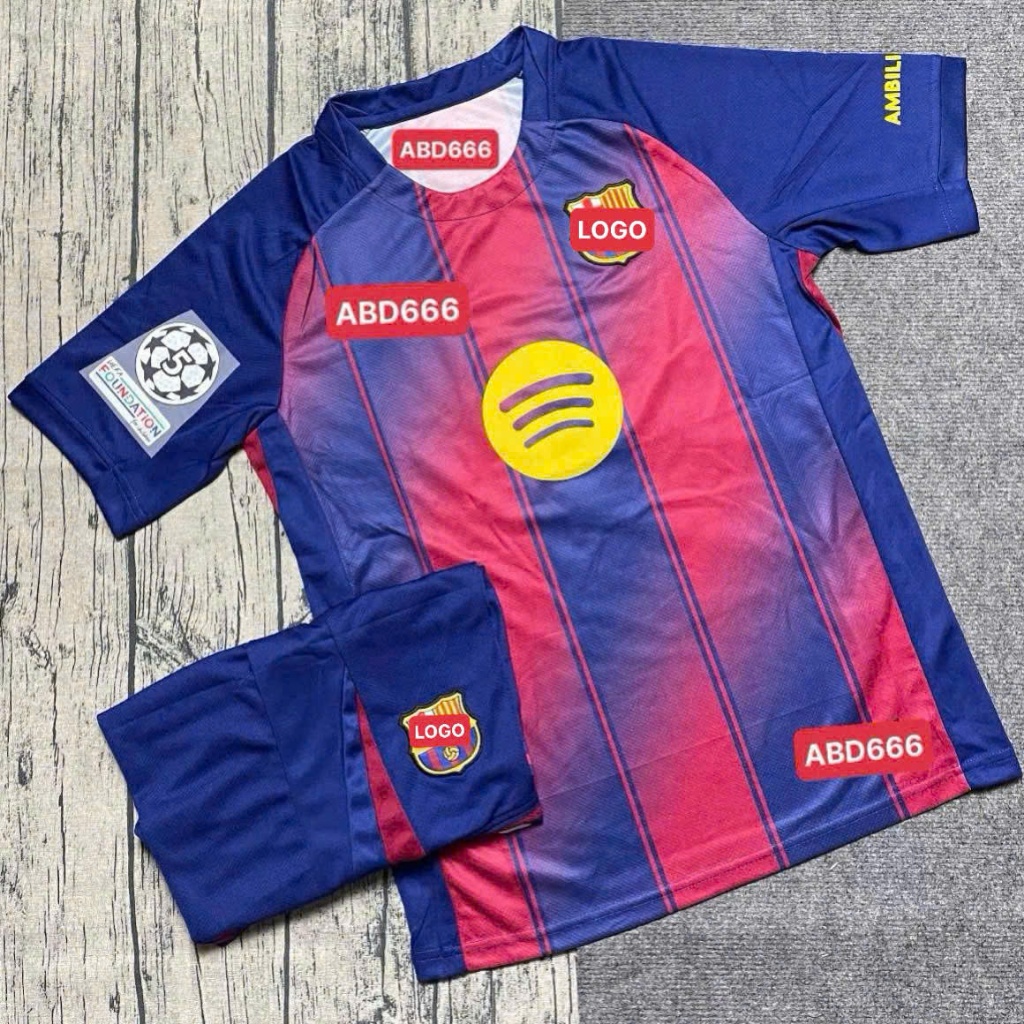 Bộ Quần Áo Bóng Đá Câu Lạc Bộ Barcelona Sân Nhà - Sân Khách Mùa Giải 2025/2026 - Vải Thái Cao Cấp - Chuẩn Thi Đấu