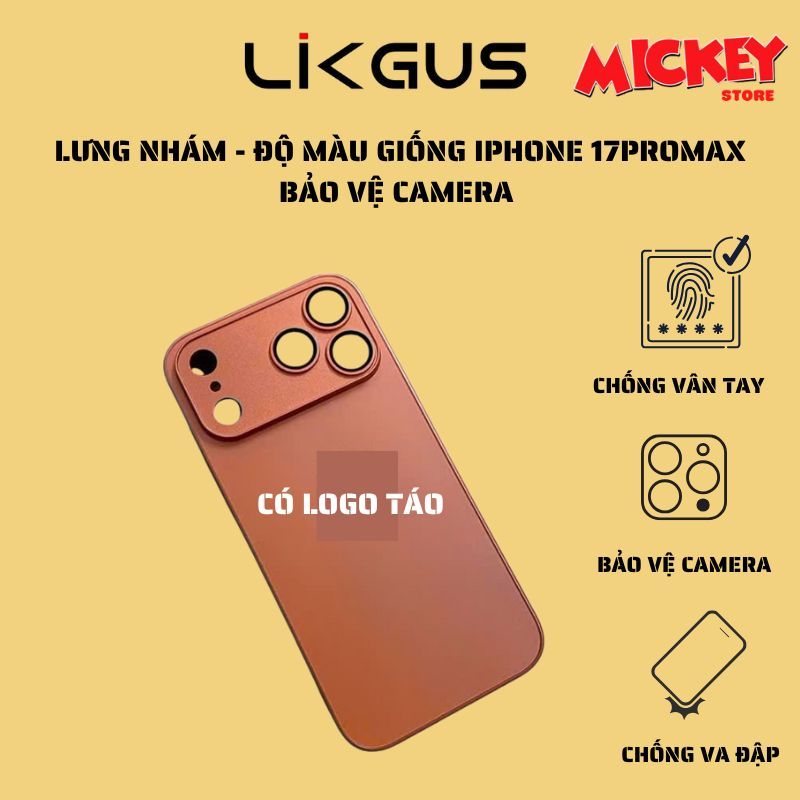 Ốp lưng nhám chống vân tay độ lên 17 Promax dành cho iPhone 11 đến iPhone 17 Series
