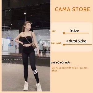 Quần Legging Nữ dài cạp chun in 4 vạch Dáng ôm siêu xinh