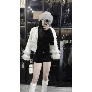 •𝙆𝙞𝙣𝙜𝙨𝙝𝙤𝙥𝙗𝙚𝙖𝙪𝙩𝙮•Áo Khoác Dạ Sang Chảnh Tay Lông Cao Cấp QC