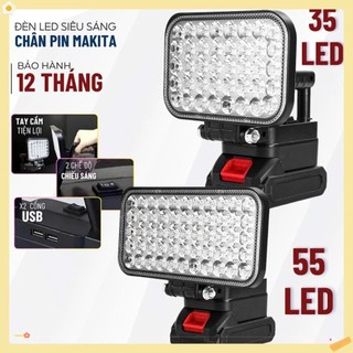 Đèn LED Siêu Sáng 35 LED Sử Dụng Pin phổ thông Với 2 Chế Độ Sáng, Có Cổng Sạc Điện Thoại USB, Tay Cầm Tiện Dụng