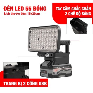 Đèn LED Siêu Sáng 35 LED Sử Dụng Pin phổ thông Với 2 Chế Độ Sáng, Có Cổng Sạc Điện Thoại USB, Tay Cầm Tiện Dụng