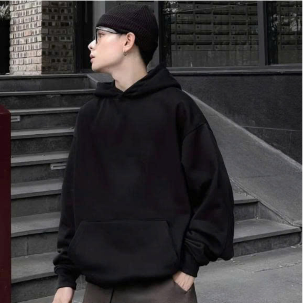 Áo Hoodie Trơn Basic Nỉ Bông Cotton Local Brand Thời Trang Unisex 3 Size 35-68kg k1