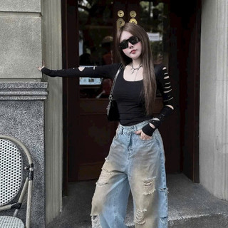Áo thun dài tay ôm body phong cách streetwear cool girl hiện đại