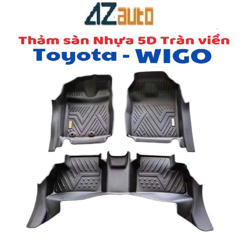 Thảm lót sàn nhựa TPE 5D tràn viền xe Wigo 2023-2025 hàng cao cấp