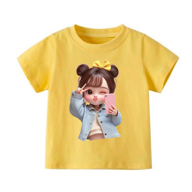 👕 Áo Thun Bé Gái mềm mịn thoáng mát in hình dễ thương 👕 AT137