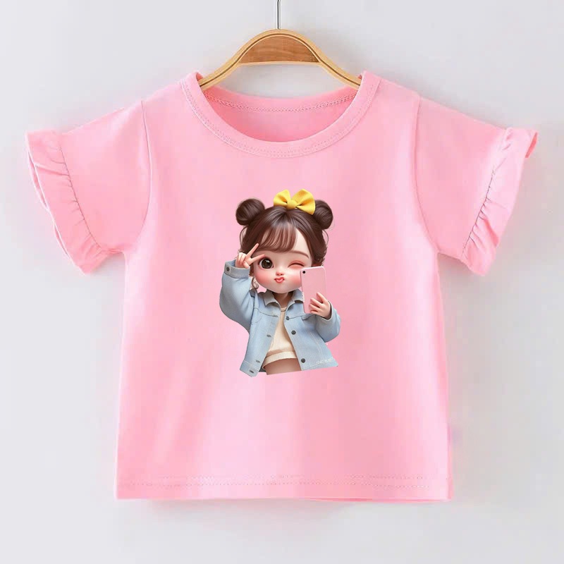 👕 Áo Thun Bé Gái mềm mịn thoáng mát in hình dễ thương 👕 AT137