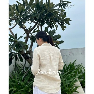 (Hàng sẵn) Áo sơ mi nữ linen tưng washed FORM DÀI - JUNE LINEN #A32