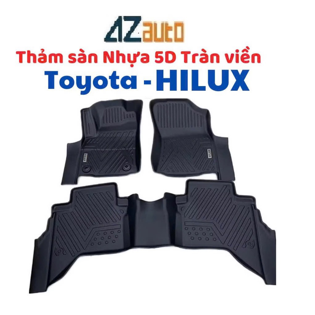 Thảm lót sàn nhựa TPE 5D xe Hilux Revo 2016-2024 tràn viền hàng cao cấp