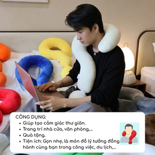 Gối Tựa Đầu, Tựa Cổ Hình "?" Mềm Mại,Thoải Mái Dùng Để Thư Giãn, Trang Trí, Du Lịch, Gift, Question Pillow 2u.lifestyle