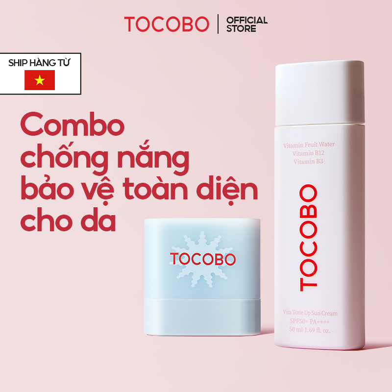 Combo chống nắng bảo vệ toàn diện cho da Vita Tone Up SPF50+ PA++++ 50ml & Mini Cotton Soft Sun Stick SPF50+ PA++++ 11g