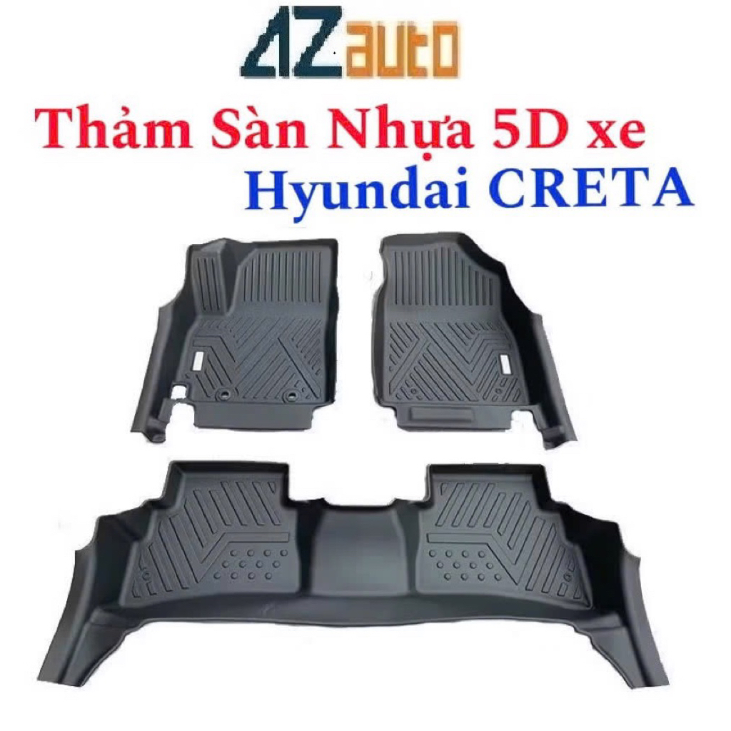 Thảm lót sàn nhựa TPE 5D xe Huyndai Creta 2022-2025 tràn viền hàng cao cấp