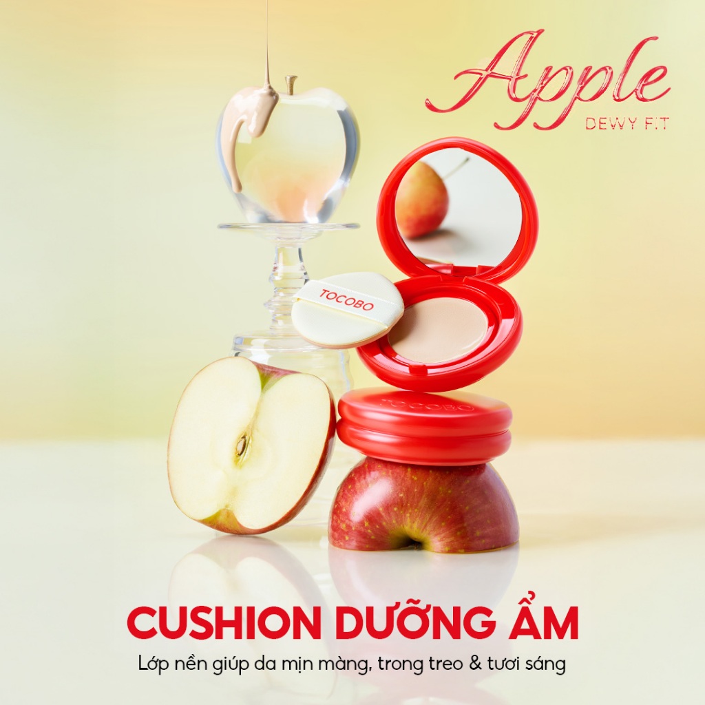 Phấn nước dưỡng ẩm thuần chay Tocobo Apple Dewy Fit Cushion SPF 50+ PA++++ 15g