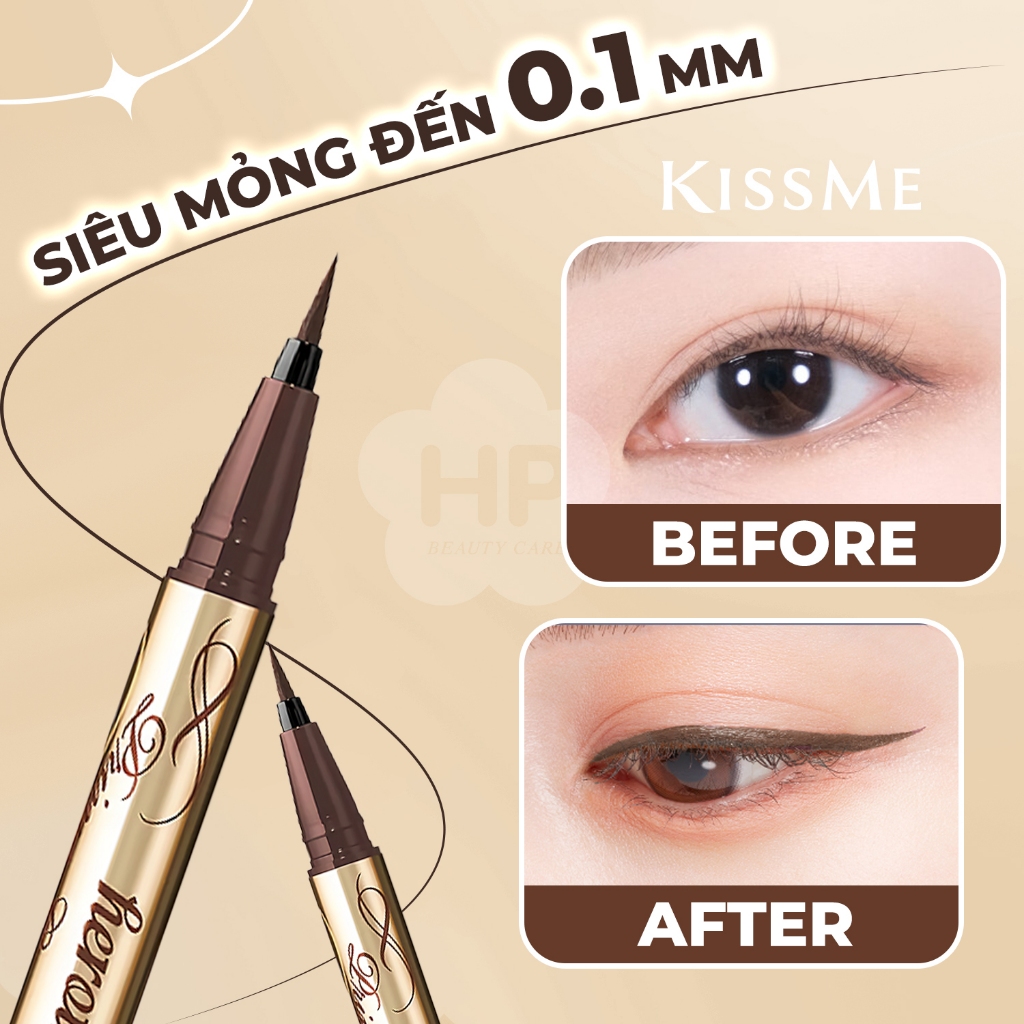 Bút Kẻ Mắt Nước Kissme Heroine Make Eyeliner Rich Keep 0.4mL (Màu Nâu Trà - Phiên Bản Giới Hạn)