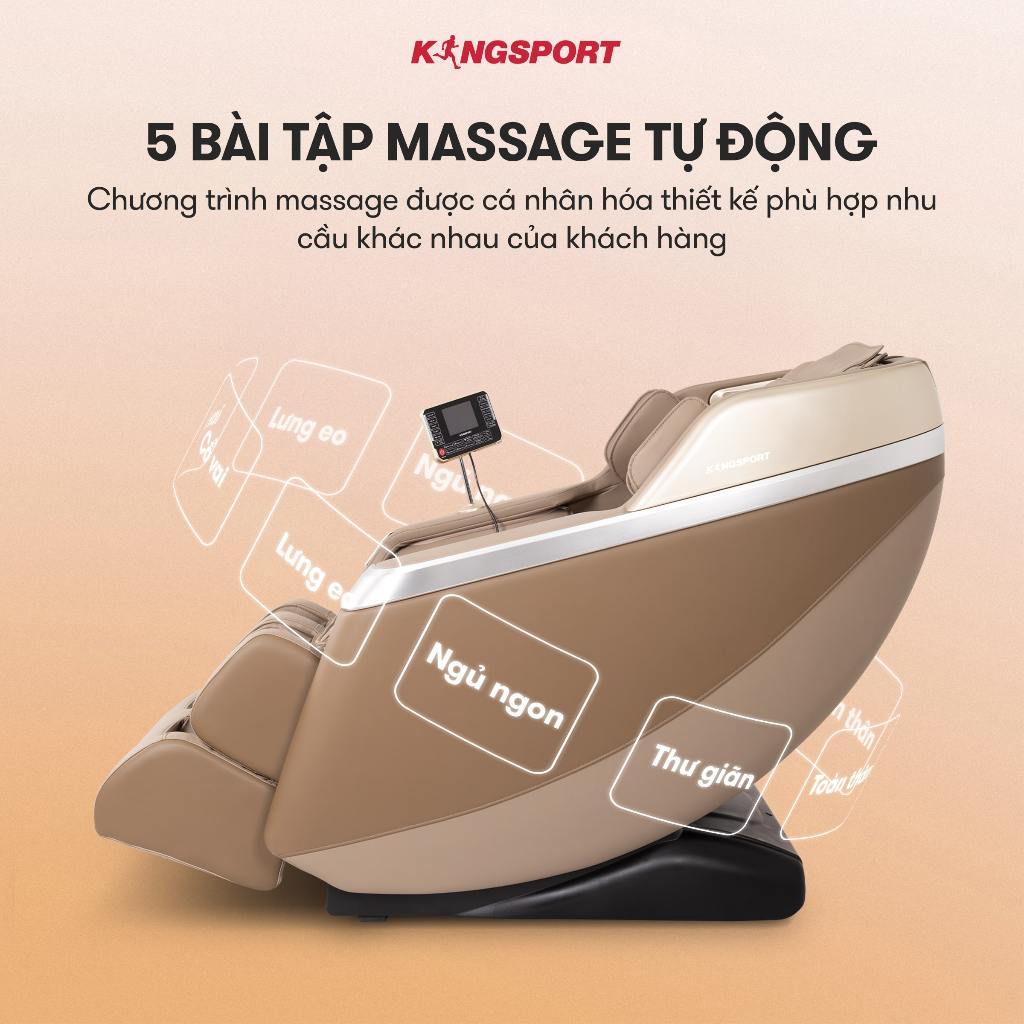 [KOL - CHỈ GIAO MIỀN NAM] Ghế massage KINGSPORT Standard G2 con lăn di chuyển cổ vai, thiết kế hiện đại