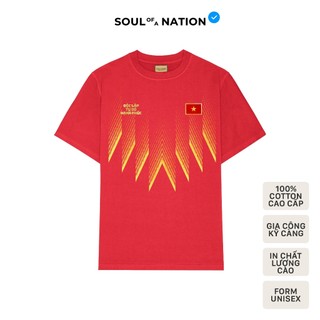 Áo thun unisex In hình cao cấp LỬA VIỆT form basic 100% cotton SOUL OF A NATION - Đỏ Tươi