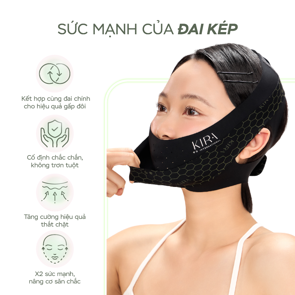 Đai nâng cơ mặt Kira Double-VLift Kogao thon gọn mặt, giảm nọng cằm công nghệ hồng ngoại xa Nhật Bản