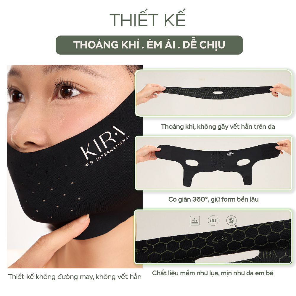 Đai nâng cơ mặt Kira Double-VLift Kogao thon gọn mặt, giảm nọng cằm công nghệ hồng ngoại xa Nhật Bản