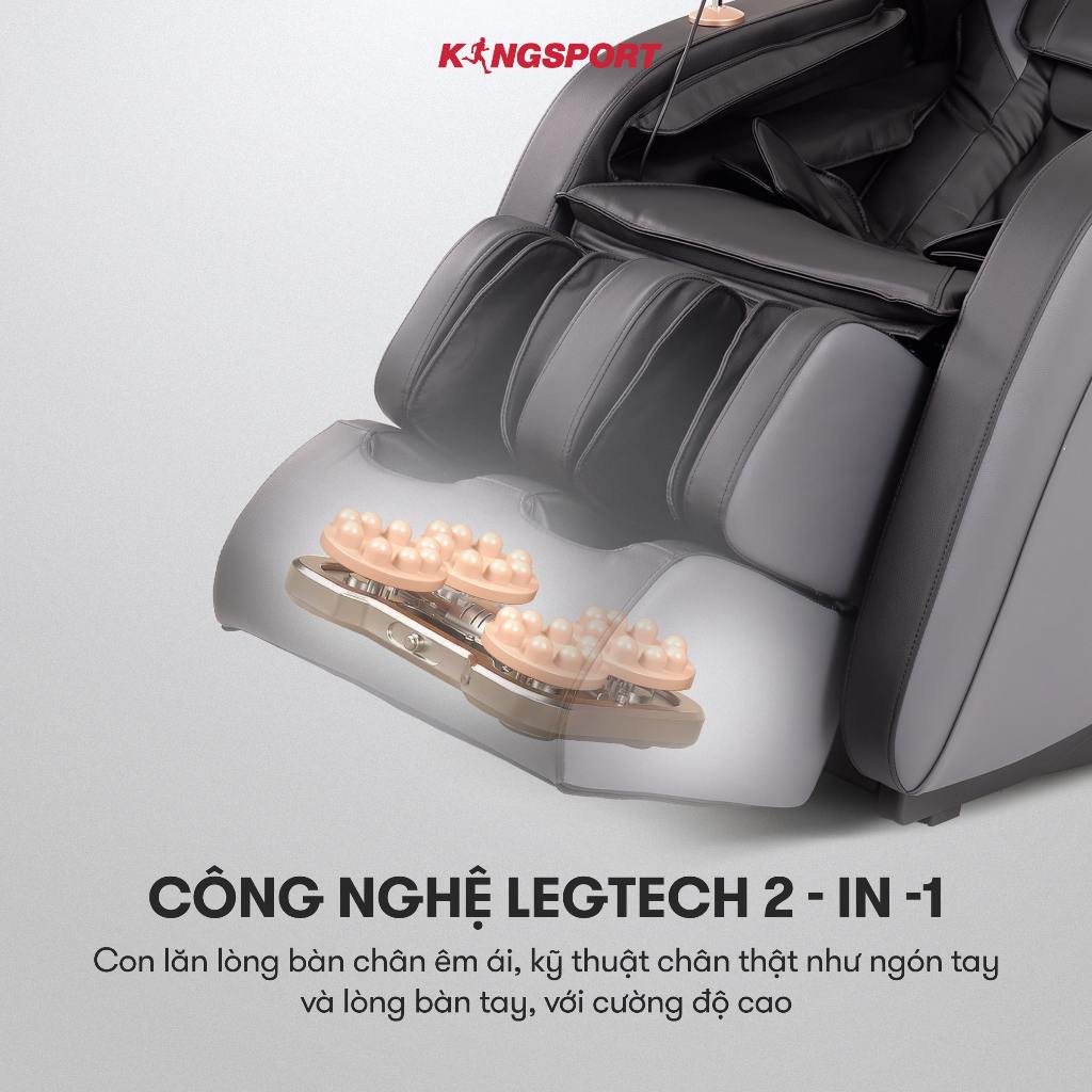 [KOL] Ghế massage KINGSPORT Standard G4 con lăn di chuyển cổ vai, túi khí massage tay dài