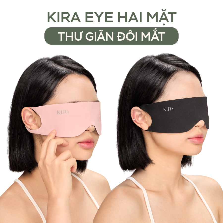 Đai thư giãn mắt KIRA Eye Mask 2 Mặt – Giải pháp giúp đôi mắt nghỉ ngơi, giảm mệt mỏi và phục hồi sức sống.