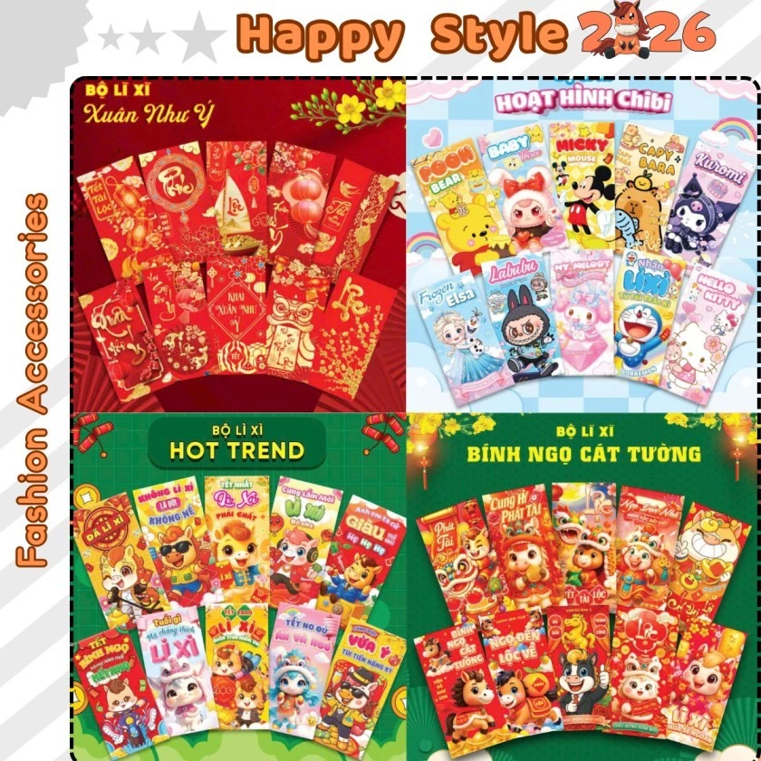 Bao Lì Xì Tết 2026 Lì Xì Truyền Thống Bính Ngọ Chất Đẹp Nhiều Mẫu