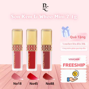 Son Kem Lì Whoo Mini Sang Trọng Quyến Rũ Whoo Velvet Liquid Liprouge 2.1g