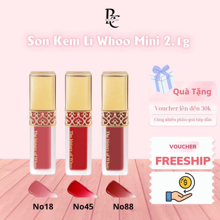 Son Kem Lì Whoo Mini Sang Trọng Quyến Rũ Whoo Velvet Liquid Liprouge 2.1g