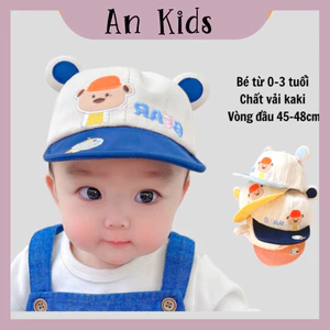 Mũ nón lưỡi trai, nón cho bé hình gấu BEAR cho bé 3-24 tháng