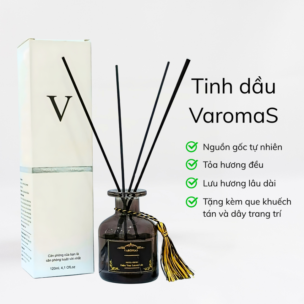 Tinh Dầu VaromaS Thơm Phòng Thiên Nhiên Lưu Hương Lâu Giúp Khử Mùi KT04 KT11
