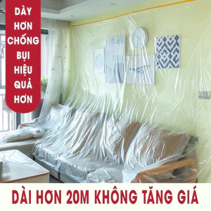 Màng bọc nilon che bụi đa năng, băng keo che sơn, che phủ ngăn bụi nhiều size Mà