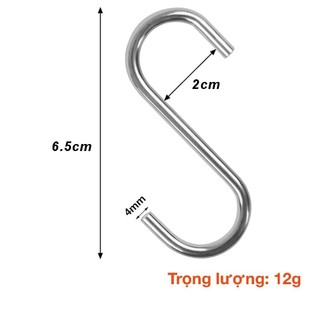 Combo 10 Móc treo đồ Inox hình chữ S - đa năng, tiện dụng