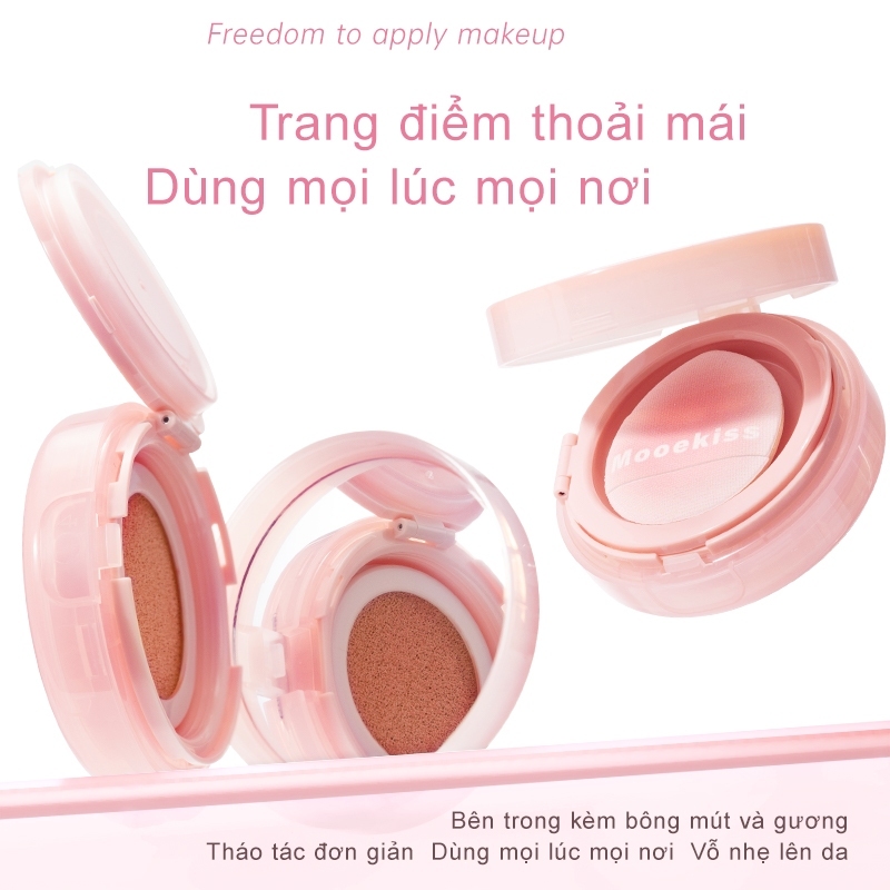 [MỚI] Phấn Má Hồng Dạng Kem Mooekiss Air Cushion M01 Tông Nude Bão Hòa Thấp Tự Nhiên, Lì Mịn Lâu Trôi (3.2g)