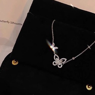 [🔥XƯỞNG SALE SẬP SÀN 🔥] Dây Chuyền Mạ Bạc Mặt Bướm Đính Đá Xinh Xắn Phong Cách Hàn Quốc N250