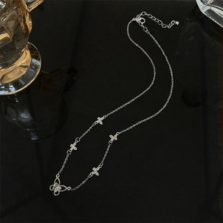 [🔥XƯỞNG SALE SẬP SÀN 🔥] Dây Chuyền Mạ Bạc Mặt Bướm Đính Đá Xinh Xắn Phong Cách Hàn Quốc N250