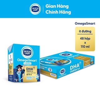 Thùng 48 Hộp Sữa Dinh Dưỡng Dutch Lady OmegaSmart Ít Đường 48x110ml
