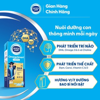 Thùng 48 Hộp Sữa Dinh Dưỡng Dutch Lady OmegaSmart Ít Đường 48x180ml
