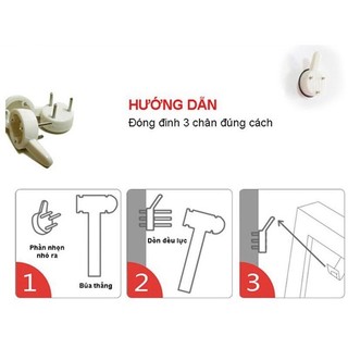 Combo 10 Móc đinh đóng tường treo khung tranh, đồ vật - chịu lực tốt