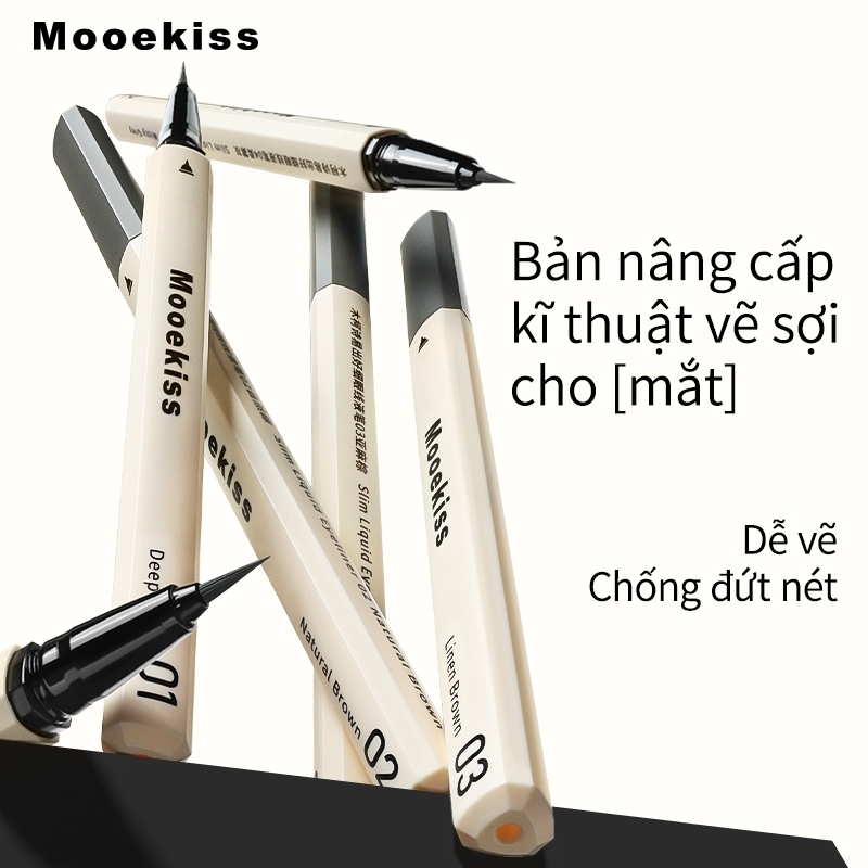 Bút kẻ mắt dạng lỏng Mooekiss không thấm nước và mồ hôi lâu trôi trong 8 giờ mà không bị lem 01 0.5ml