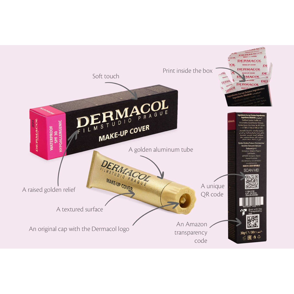 KEM nền che khuyết điểm, che xăm DERMACOL MAKE-UP COVER