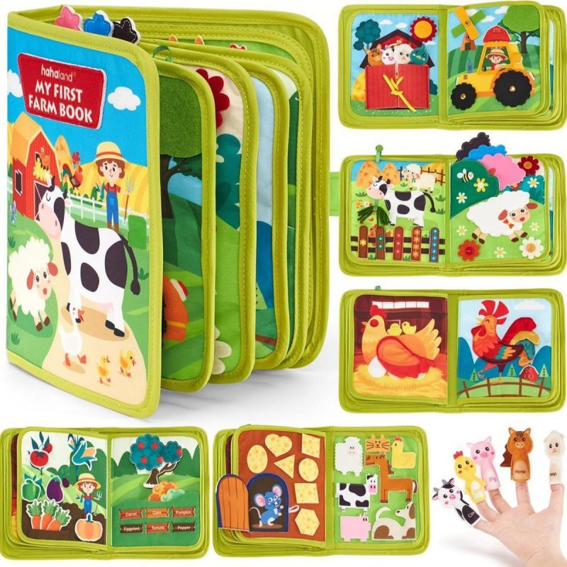 Cảm giác sách cho trẻ em mầm non giáo dục sách yên tĩnh học sớm câu chuyện trang trại động vật Cảm giác sách vải