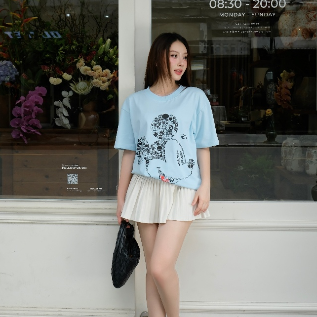 Áo Thun Oversize ECOCHIC MICKEY PORTFOLIO Chính Hãng Bản Quyền Disney MICKEY COLLECTION TS003