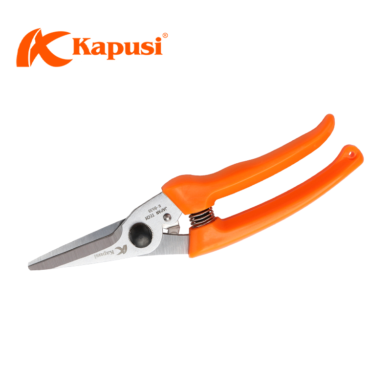 KÉO TỈA LÁ TAY CONG KAPUSI K-8638 – LƯỠI THÉP SK5 SẮC BÉN – TỈA LÁ NHANH CHÓNG, CHÍNH XÁC