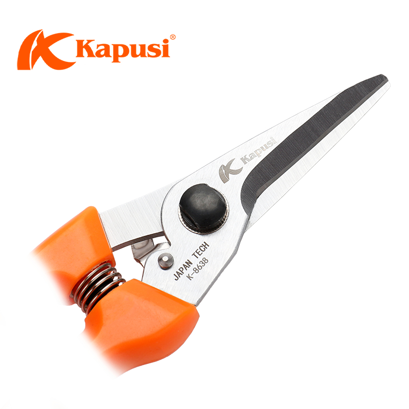 KÉO TỈA LÁ TAY CONG KAPUSI K-8638 – LƯỠI THÉP SK5 SẮC BÉN – TỈA LÁ NHANH CHÓNG, CHÍNH XÁC