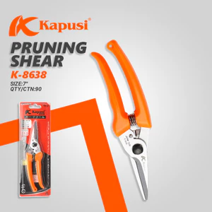 KÉO TỈA LÁ TAY CONG KAPUSI K-8638 – LƯỠI THÉP SK5 SẮC BÉN – TỈA LÁ NHANH CHÓNG, CHÍNH XÁC