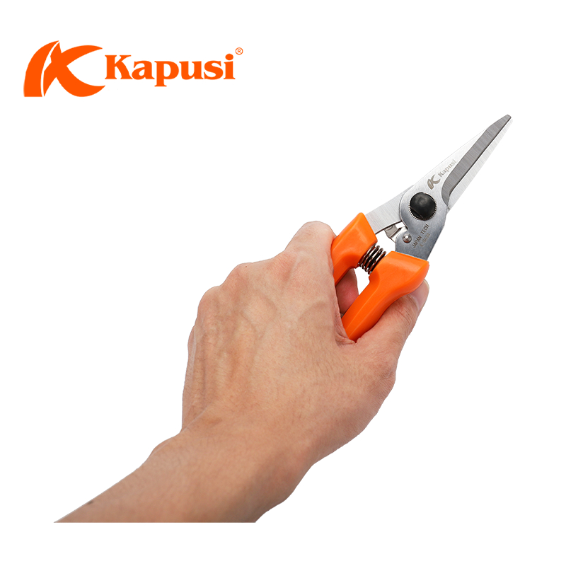 KÉO TỈA LÁ TAY CONG KAPUSI K-8638 – LƯỠI THÉP SK5 SẮC BÉN – TỈA LÁ NHANH CHÓNG, CHÍNH XÁC