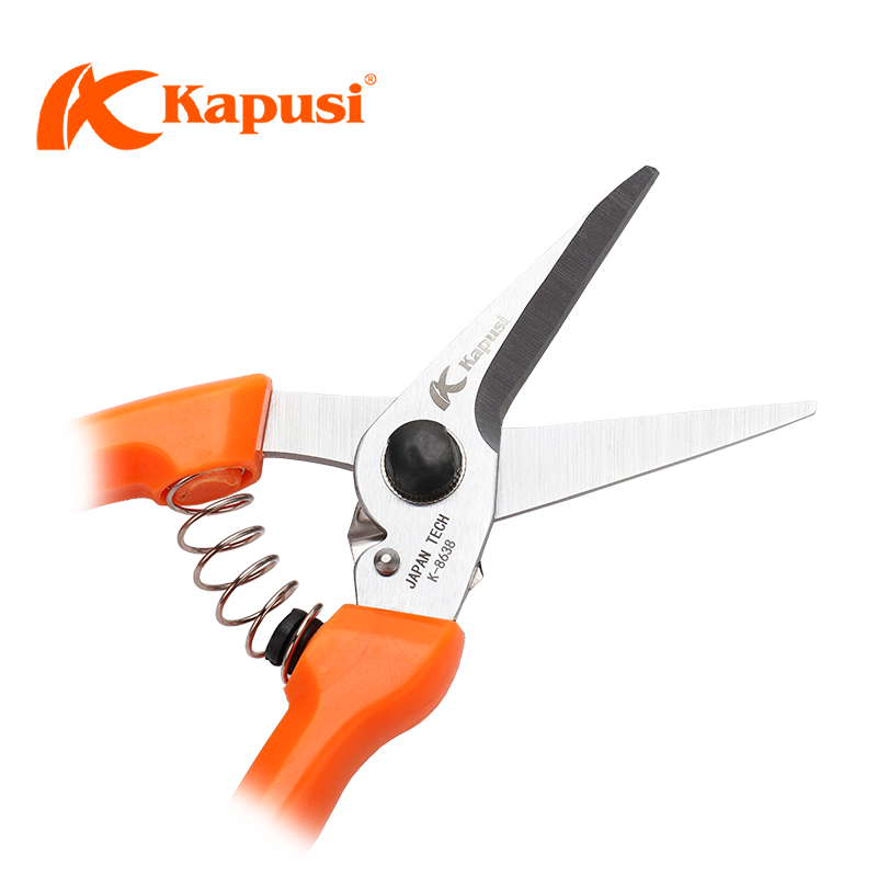 KÉO TỈA LÁ TAY CONG KAPUSI K-8638 – LƯỠI THÉP SK5 SẮC BÉN – TỈA LÁ NHANH CHÓNG, CHÍNH XÁC