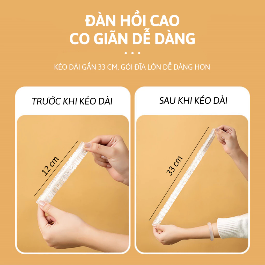 Combo 3 Màng Bọc Thực Phẩm Co Giãn Siêu Dai Túi Có Chun Hình Gấu- Mũ chùm đầu dùng 1 lần tiện lợi