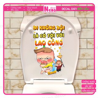 Miếng Dán Decal Trang Trí Bồn Cầu Toilet Quỳnh Aka Chống Nước Trang Trí Nhà Tắm, Nhà Vệ Sinh Không Phai Màu.