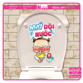 Miếng Dán Decal Trang Trí Bồn Cầu Toilet Quỳnh Aka Chống Nước Trang Trí Nhà Tắm, Nhà Vệ Sinh Không Phai Màu.